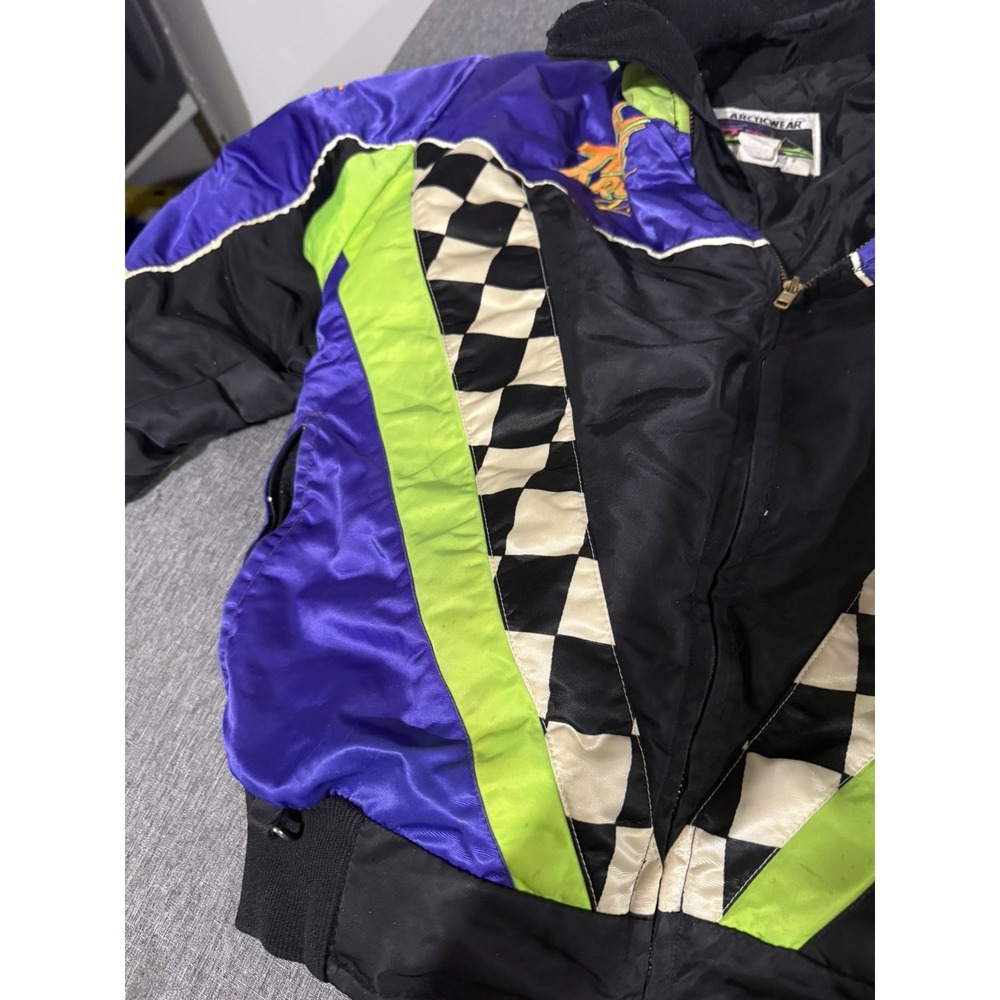 90s Vintage Arctic Cat Team Arctic Racing Jacket Mens Sz L Grunge Color Block - Picture 12 of 16